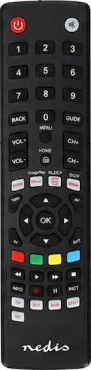 Telecomandă Preprogramată Remote Control Tv Dvd Sat Dvb-t Butoane Streaming Negru