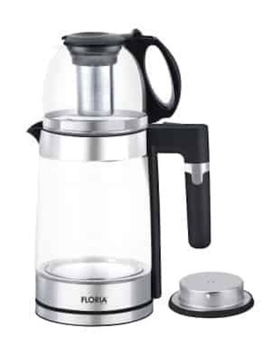 Ceainic cu Filtru din Sticlă Argintie 1800ml