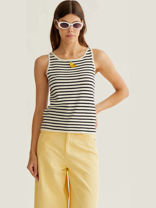 Women's Sleeveless Sweater Black-white