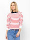 Women's Striped Red Blouse