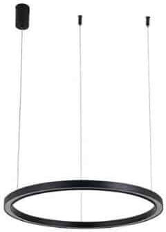 Black LED Pendant Ceiling Light with Natural White Light 60cm