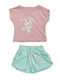 Kinderbekleidungssets mit Sommer Shorts 2 Stück Rosa Mint