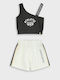 Kids Set with Shorts Summer 2 Pieces Cream