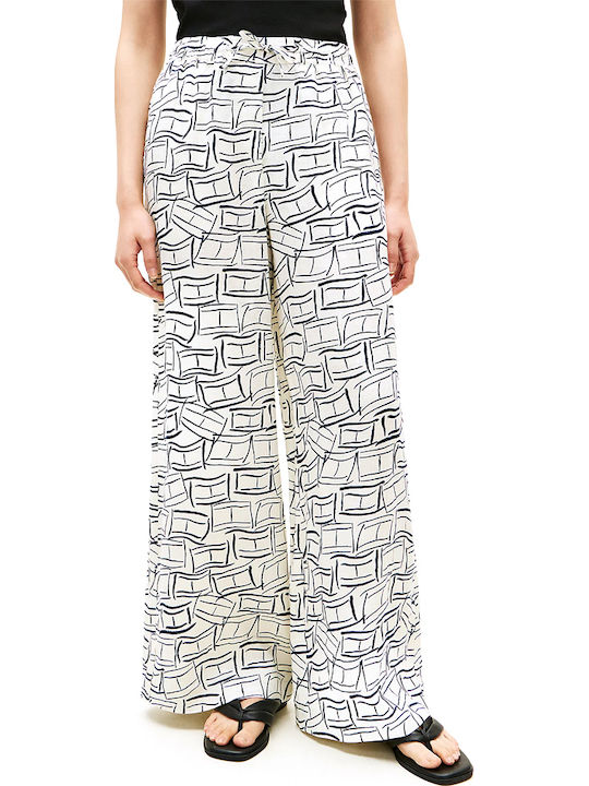 Tommy Hilfiger Damen Hochgeschnittene Leinenhos...