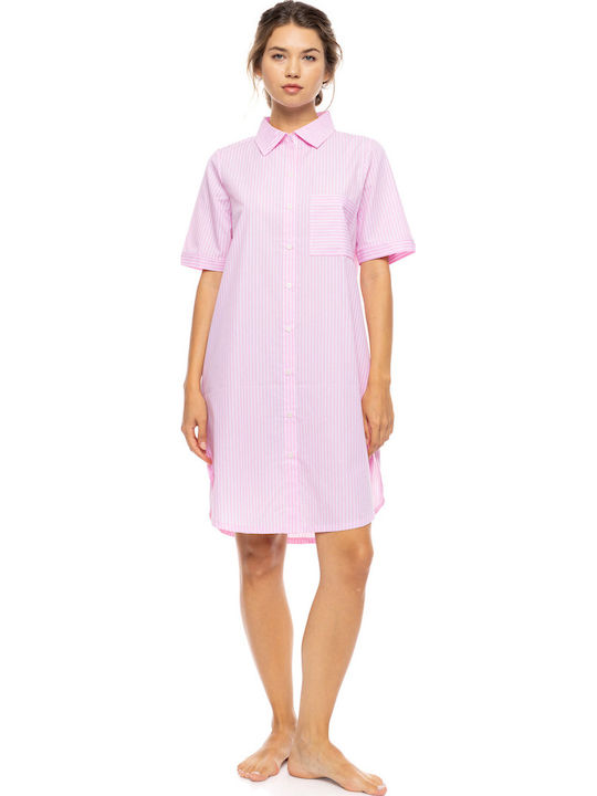 Pink Label Sommerliches Damen-Nachthemd Blue Cloud