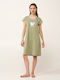 Vamp Summer Cotton Women's Nightgown Green Tea