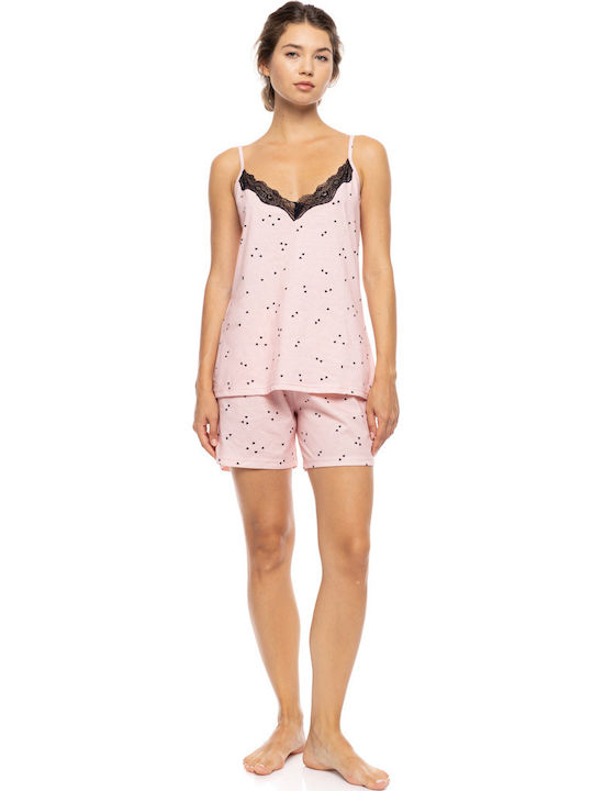 Pink Label Καλοκαιρινό Babydoll Little Heart Pink Pink Label Καλοκαιρινό Babydoll Little Heart Pink
