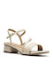 Serina35 Strap Δερμάτινα Πέδιλα Μπεζ