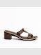Mules With Heel In Brown Colour