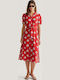 Sommer Midi Hemdkleid Rote