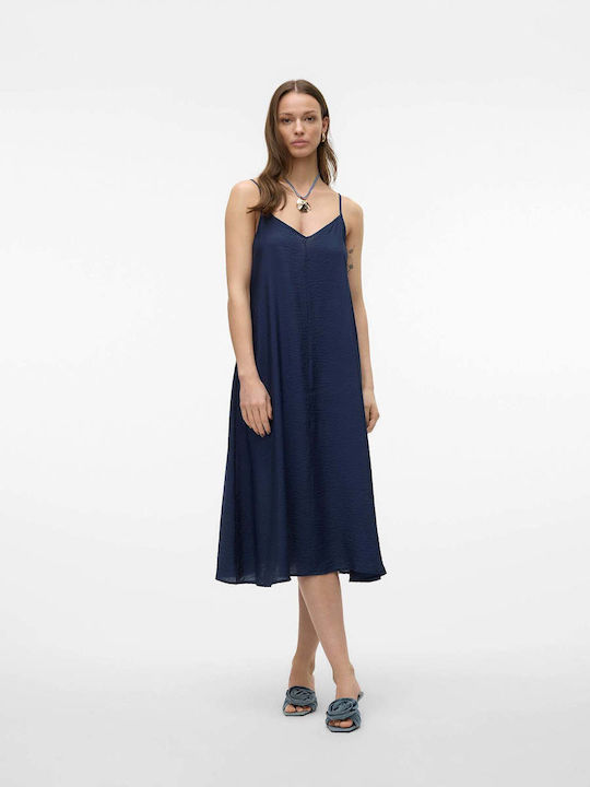 Vero Moda Καλοκαιρινό Midi Φόρεμα Μπλε