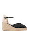 Sommer Damenplattformen in Stil Espadrilles Schwarz