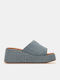 Sommer Damenplattformen in Stil Espadrilles Hellblaue