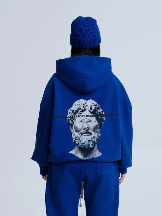 Sweatshirt With Hood Royal Blue