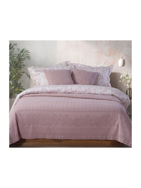 Nef-Nef Homeware Mirelle Pique Double Blanket 230x250cm Purple