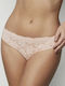 Women's Seamless String with Lace Nude