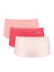 Γυναικεία Boxer 3Pack Λευκό-ροζ-κοραλί