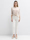 Women's Jean Pants Mid Rise in Skinny Fit White