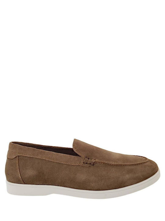Jack & Jones Suede Ανδρικά Loafers σε Καφέ Χρώμα