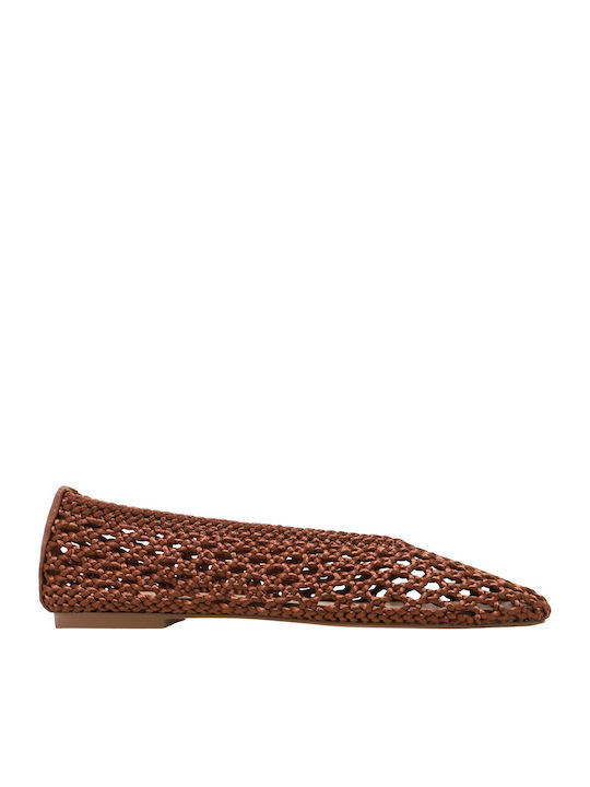 Inuovo Damen Ballerinas in Braunes Farbe