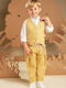Baby Bloom Linen Yellow Baptism Clothes for Boys