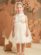 Baby Bloom Pink Baptism Dress Made of Lace