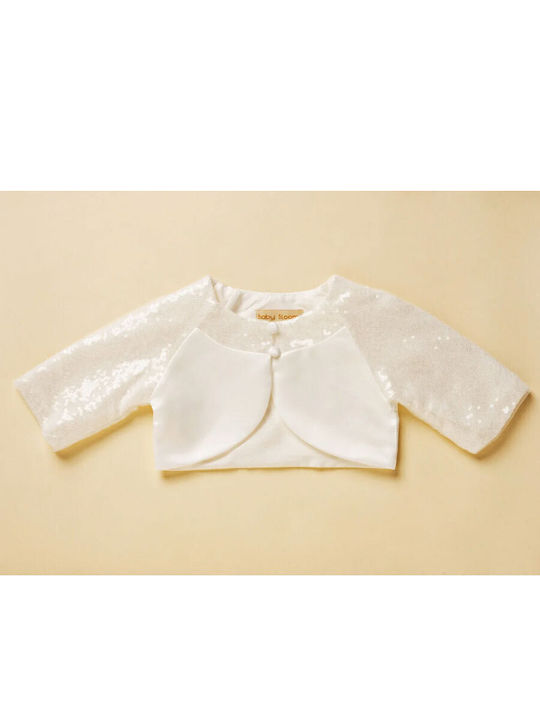 Baby Bloom White Baptism Cardigan