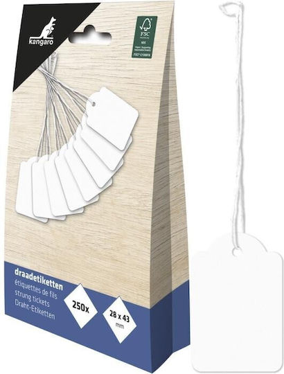 Aufgereiht Preisschilder 28 X 43 mm Nr. 4 Box 250 Stück Kangaro