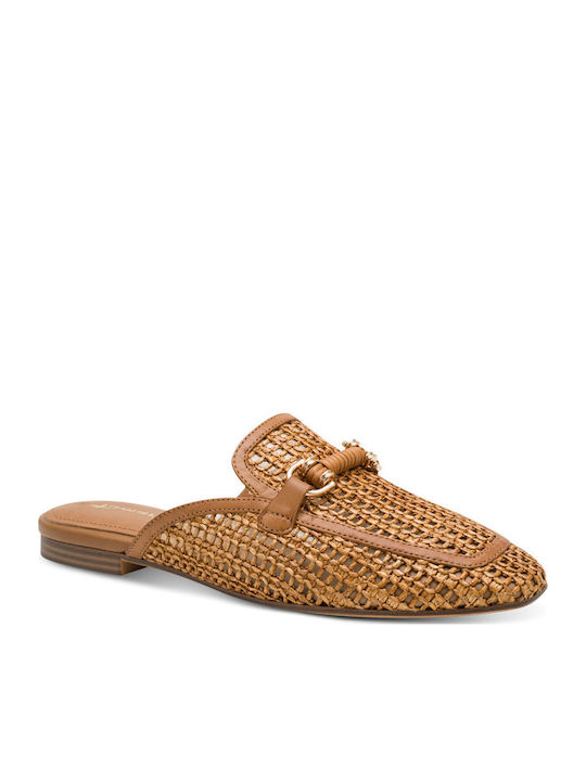 Mules with Heel in Tabac Brown Colour