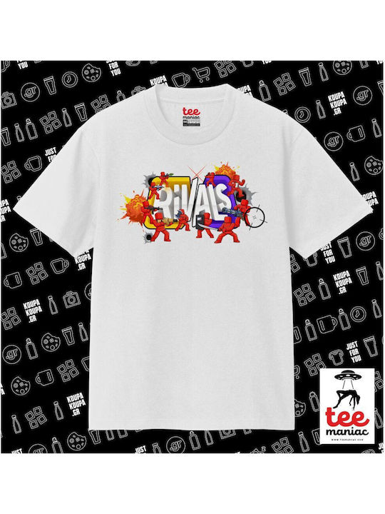 Roblox Rivals Classic Double Stitch T-shirt Without Side Seams White 100% Cotton Vegan & Oeko-tex Certified