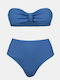 Set Bikini Hohe Taille Blau Royal