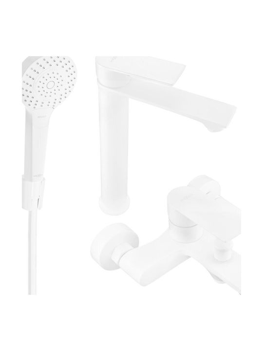 Mexen Baterie Amestecare Cadă Termostatică Set Complet Albă