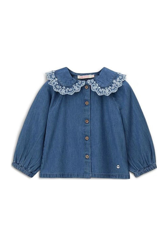 Kids Long-Sleeved Denim Blue Shirt