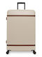 The Chesterfield Brand Large Hard Beige Suitcase with 4 Wheels Height 75cm