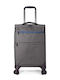 Benzi Medium Fabric Gray Travel Suitcase with 4 Wheels Height 68cm