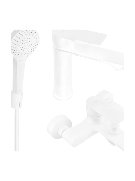 Mexen Baterie Amestecare Cadă Termostatică Set Complet Albă
