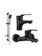 Mexen Thermostatic Bathtub Mixer Complete Set Black