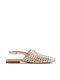 Leather Women's Flat Sandals Gold