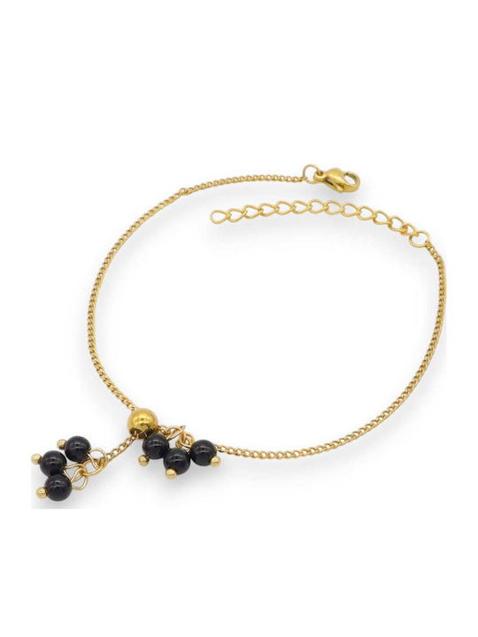 Charmy Women's Chain Bracelet Made of Gold Plated Steel 19cm B3536