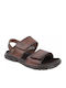 Leather Men's Sandals In Brown Color