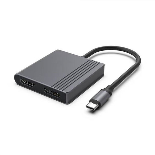 Cablexpert USB-C Докинг Станция с HDMI 4K PD и Свързване на 2 Монитора Черна (A-CM-HDMIFDPF-01)