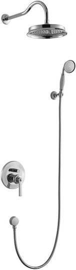 Omnires Eingebaute Mischbatterie, Telefon & Duschkopf-Set für Dusche Silber