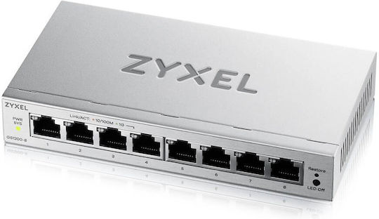 Zyxel GS1200-8V3-EU0101F v3 Managed L2 Switch with 8 Gigabit (1Gbps) Ethernet Ports