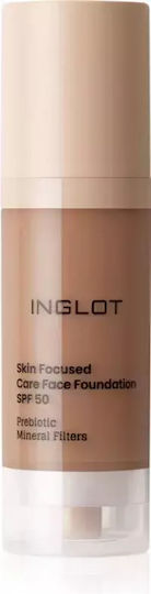 Inglot Skin Focused Care Gesichts-Foundation Spf 50 Verdeckend Tiefes Bernstein 30ml
