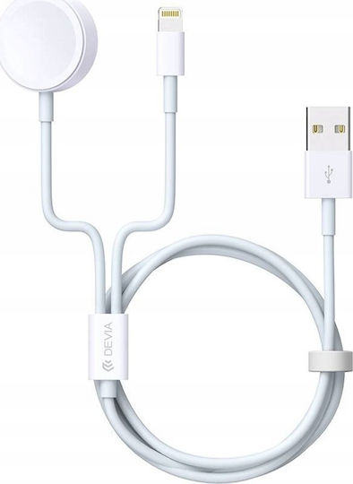 Usb Cable Devia Cable Cord Iphone Apple Watch White 2in1 1.2m