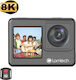 Lamtech Eis Dual Screen 128GB Action Camera 8K with 1.3" Touch Screen and Wi-Fi Black
