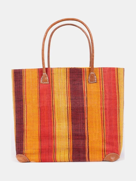 Raffia Große Rattan Damenhandtasche Handtasche Orange
