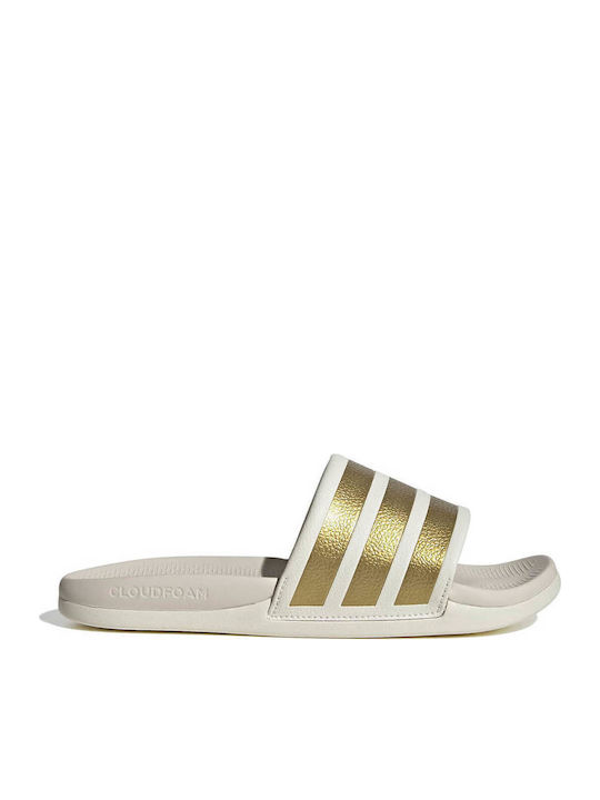 Adilette Comfort Women's Flip Flops in Gold Color