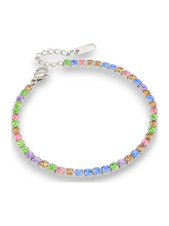 Charmy Women's Riviera Bracelet Made of Steel with Zircon 18cm B3547