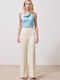 Women's High Rise Pantaloons in Loose Fit Vanilla